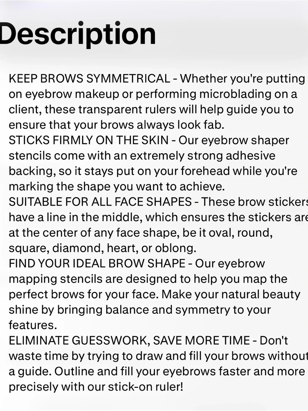 100-PACK STYLIA DISPOSABLE EYEBROW RULER STENCILS NIB
